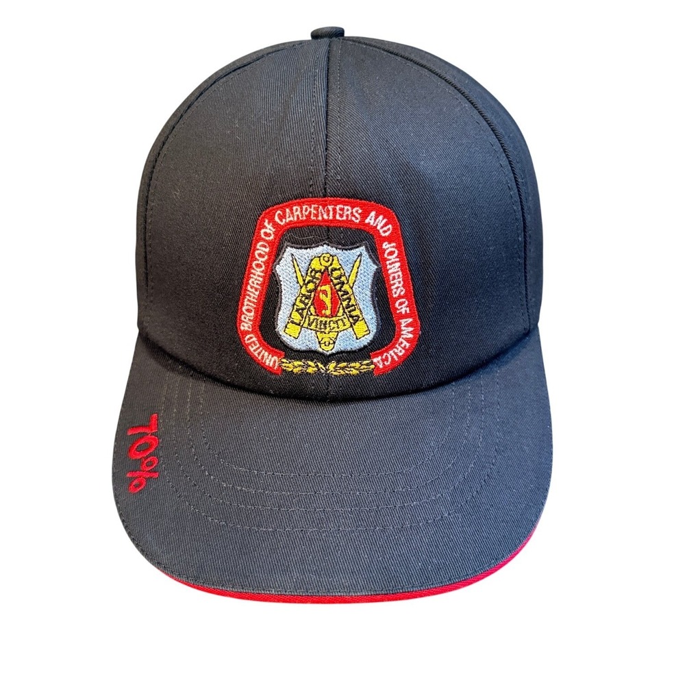 Unionwear UBC Carpenters Adjustable Hat Navy Red Union‎ Made USA Cap